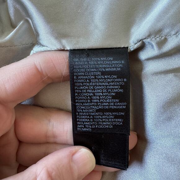 The North Face Light Grey Down Long Hooded Puffer Coat - Picture 7 of 12